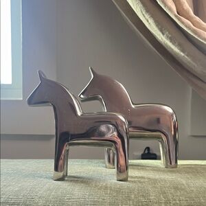 IKEA Vintage Silver Dala Horse Figurines